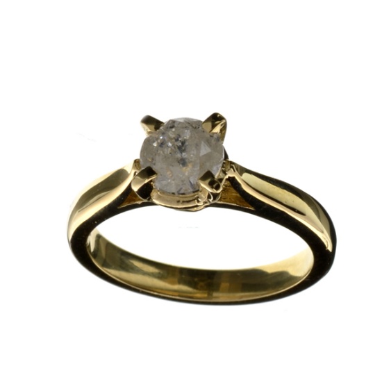 APP: 5.7k 14KT. Gold, 0.95CT Round Cut Diamond Ring