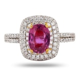 APP: 14k 1.65ct Purple Pink Sapphire and 0.93ctw Diamond Platinum Ring (GIA CERTIFIED) (Vault_R16_38