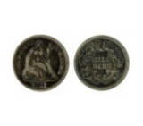 Very Rare 1871 Liberty Seated Type Half Dime Coin