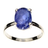 APP: 1k Fine Jewelry Designer Sebastian 3.75CT Oval Cut Cabochon Tanzanite and Sterling Silver Ring