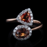 APP: 4.9k 1.72ctw Orange Sapphire and 0.36ctw Diamond 18K Rose Gold Ring (Vault_R16_38756)