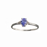 APP: 0.7k Fine Jewelry Designer Sebastian 0.33CT Tanzanite /Topaz  And Sterling Silver Ring