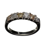 Designer Sebastian 1.00CT Round Cut Swiss Cubic Zirconia And Platinum Over Sterling Silver Ring
