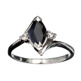Fine Jewelry Designer Sebastian 1.25CT Blue Sapphire And Topaz  Platinum Over Sterling Silver Ring