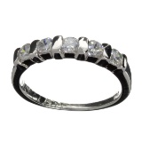 Fine Jewelry Designer Sebastian 1.00CT Swiss Cubic Zirconia And Platinum Over Sterling Silver Ring