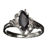 Fine Jewelry Designer Sebastian 1.05CT Blue Sapphire And Topaz  Platinum Over Sterling Silver Ring