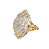 APP: 0.8k 0.25CT Mixed Cut Diamond And 14KT. Yellow/White Gold Over Sterling Silver Ring