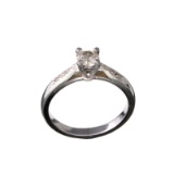 APP: 1.5k 14KT. White Gold, 0.40CT Round Cut Diamond Ring