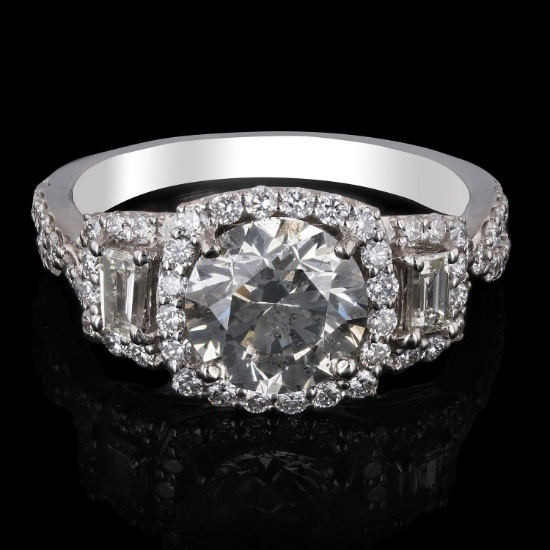 APP: 43.2k 2.02ct CENTER Diamond Platinum Ring (2.90ctw Diamonds) Condition - Brand New (Vault_R26_3