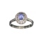 0.78CT Tanzanite And White Sapphire Sterling Silver Ring