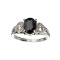 1.75CT Blue Sapphire And Colorless Topaz Platinum Over Sterling Silver Ring