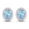 14KT White Gold 1.02CT Oval Cut Aquamarine and White Diamond Earrings (Vault_Q) (QE11321WD-14KW-SM-A