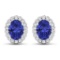 14KT White Gold 1.24CT Oval Cut Tanzanite and White Diamond Earrings (Vault_Q) (QE11321WD-14KW-SM-TA