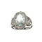 Fine Jewerly 3.65CT Oval Cut Aquamarine And White Sapphire Sterling Silver Ring