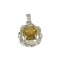2.50CT Oval Cut Citrine/White Sapphire And Sterling Silver Pendant
