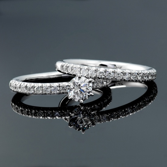 14KT.T White Gold, 1.25CT Round Brilliant Cut Diamond Engagement Ring (VGN A-56) (Vault_V)