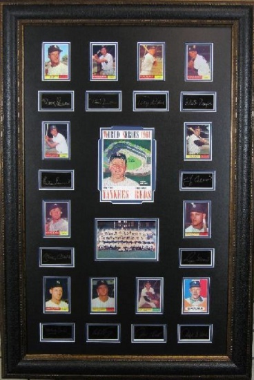 1961 Yankees Vs. Reds World Series Museum Framed Collage - Plate Signed (Vault_BA)
