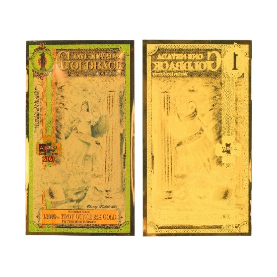 $1 Rare 24K 1/1000 Troy Ounce Gold Aurum Nevada Goldback Note