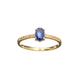 14KT. Gold, 0.66CT Blue Sapphire And Diamond Ring