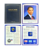 44th President Of US Barack Obama Photo, 25Cent Coin & 24th Gold-Electroplated Medallion