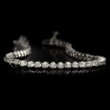 14KT. White Gold, 2.00CT Round Brilliant Cut Diamond Bracelet (VGN A-37) (Vault V)