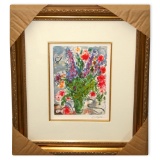 Chagall (After) 'Les Lupins Bleu' Museum Framed Giclee-Ltd Edn (Vault_DNG)