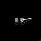 14KT. White Gold, Custom Made 0.25CT Round Brilliant Cut Diamond Earrings (VGN A-10) (Vault V)