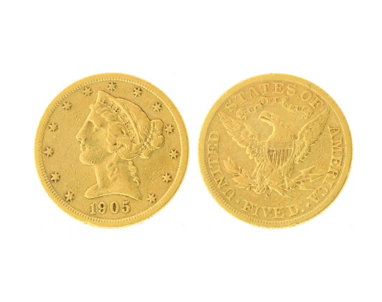 1905-S $5.00 U.S. Liberty Head Gold Coin