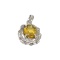 3.00CT Oval Cut Citrine/White Sapphire And Sterling Silver Pendant