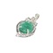 9.00CT Oval Cut Green Beryl/White Sapphire And Sterling Silver Pendant