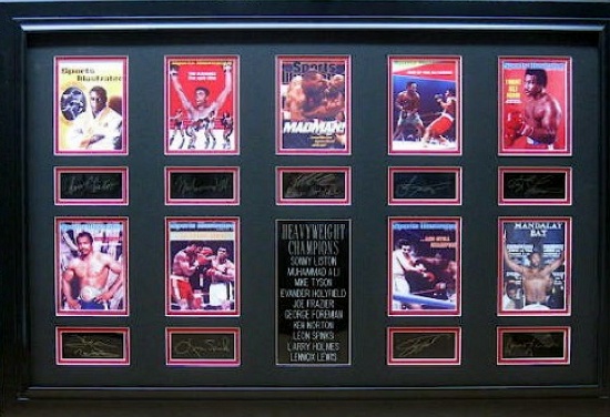 Boxing Heavyweight Champions Museum Framed Collage - Plate Signed