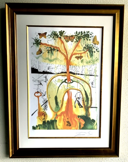 Salvador Dali (After) 'Mad Tea Party'  22 1/2 X 29 1/2 Museum Framed & Matted (Vault_DNG)
