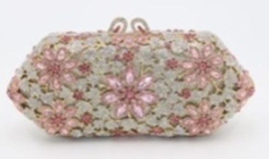 Swarovski Crystal Elements Handbag - Lavish Yourself w/Jewels - Pink 9 x 4.5 Retail: $1,200