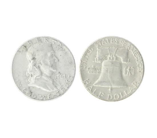1961 U.S. Benjamin Franklin Half Dollar Coin