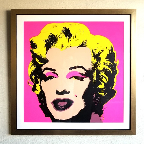Warhol (After) Museum Framed Marilyn Monroe "Sunday B. Morning" 40"X40" Lithograph with Certificate