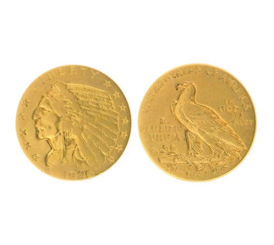 Rare 1926 $2.50 U.S. Indian Head Gold Coin