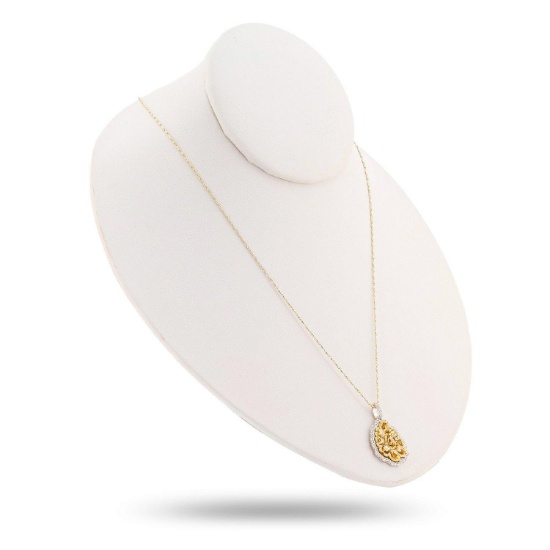 App: $9,614 1.50ctw Fancy Yellowish Brown Diamond 14K Yellow and White Gold Pendant