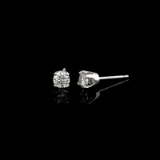 14KT. White Gold, Custom Made 0.50CT Round Brilliant Cut Diamond Earrings (VGN A-11) (Vault_V)