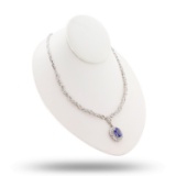 App: $38,420 6.83ct Tanzanite and 6.52ctw Diamond 14K White Gold Pendant/Necklace (Vault_R32)