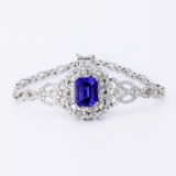 App: $37,191 8.91ct Tanzanite and 3.46ctw Diamond 14K White Gold Bracelet (GIA CERTIFIED)