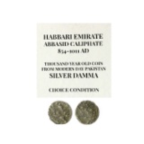 854-1011 0.54 gram A.D. Habbari Emirate Abbasid Caliphate Silver Damma Coin
