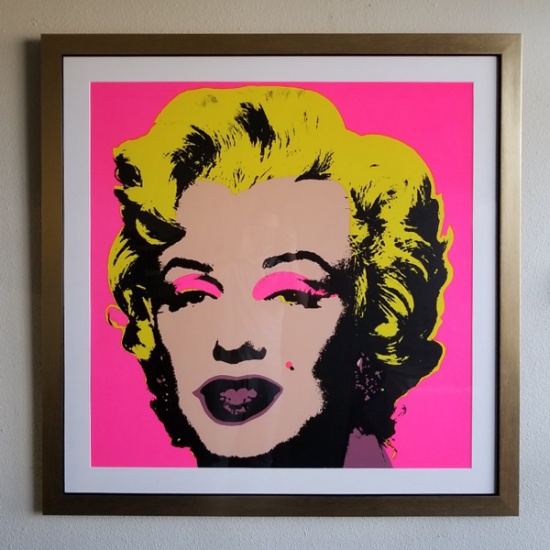 Andy Warhol (After) Museum Framed Marilyn Monroe "Sunday B. Morning" 40"X40" Lithograph with Certifi