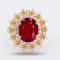 App: $6,960 6.32ct Ruby and 0.80ctw Diamond 14K Yellow Gold Ring (Vault_R33)