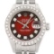 Rolex Ladies Datejust 18K Gold & Steel Red Vignette Diamond Watch w_ Rolex Band (Vault_CC)