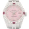 Rolex Ladies Datejust 18K Gold & SS Diamond Ruby Pink Dial Watch w_ Jubilee Band (Vault_CC)