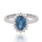 App: $3,315 1.07ct Aquamarine and 0.30ctw Diamond Platinum Ring (Vault_R33)