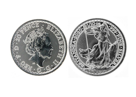 2020 British Silver Britannia BU Uncirculated Queen Elizabeth Coin