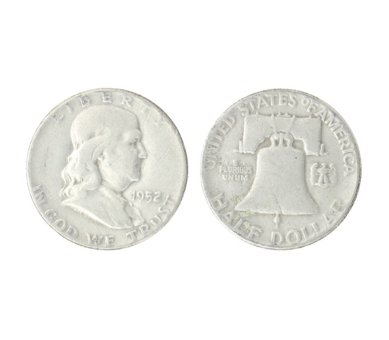 1952 U.S. Benjamin Franklin Half Dollar Coin