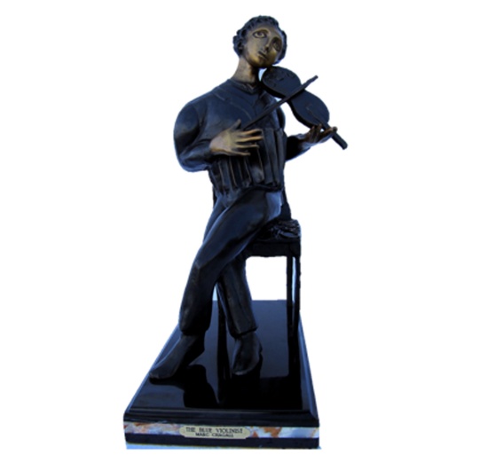 Bronze Chagall "The Blue Violinist" 25" H x 14" L x 11" W -Great Investment- (Vault_AS)
