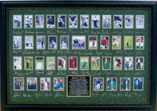Golf Masters Champions Museum Framed Collage - Plate Signed (Vault_BA)